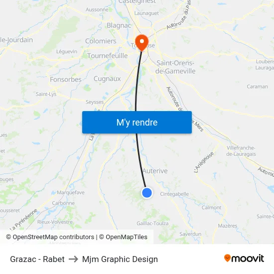 Grazac - Rabet to Mjm Graphic Design map