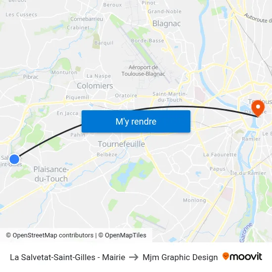 La Salvetat-Saint-Gilles - Mairie to Mjm Graphic Design map