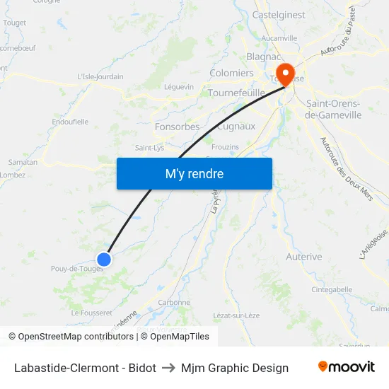 Labastide-Clermont - Bidot to Mjm Graphic Design map