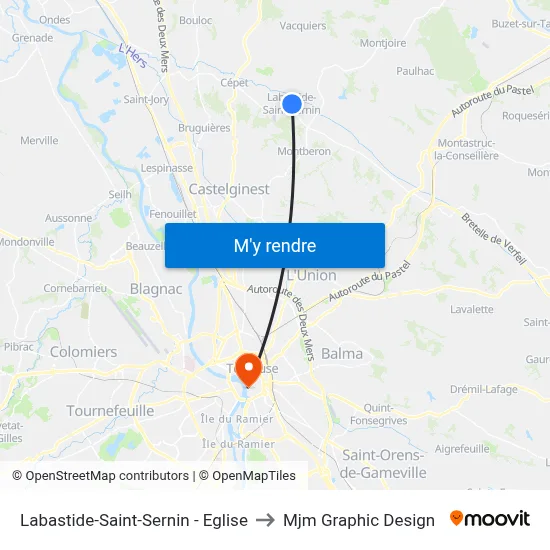 Labastide-Saint-Sernin - Eglise to Mjm Graphic Design map