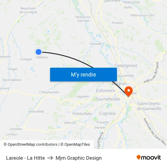 Lareole - La Hitte to Mjm Graphic Design map