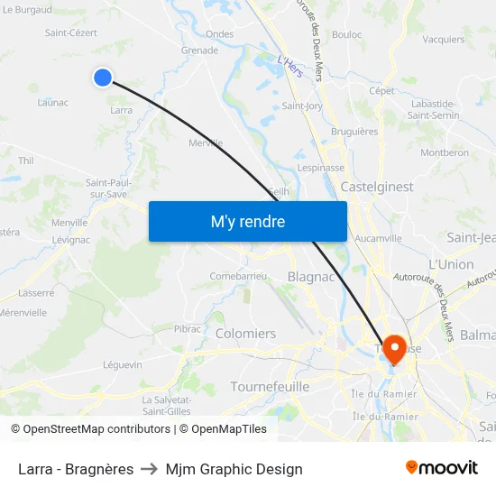 Larra - Bragnères to Mjm Graphic Design map