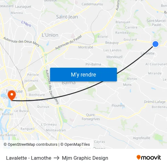 Lavalette - Lamothe to Mjm Graphic Design map