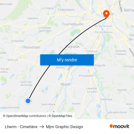 Lherm - Cimetière to Mjm Graphic Design map