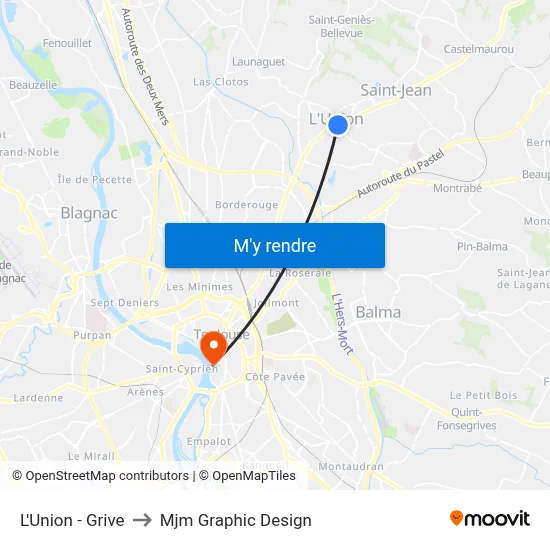 L'Union - Grive to Mjm Graphic Design map