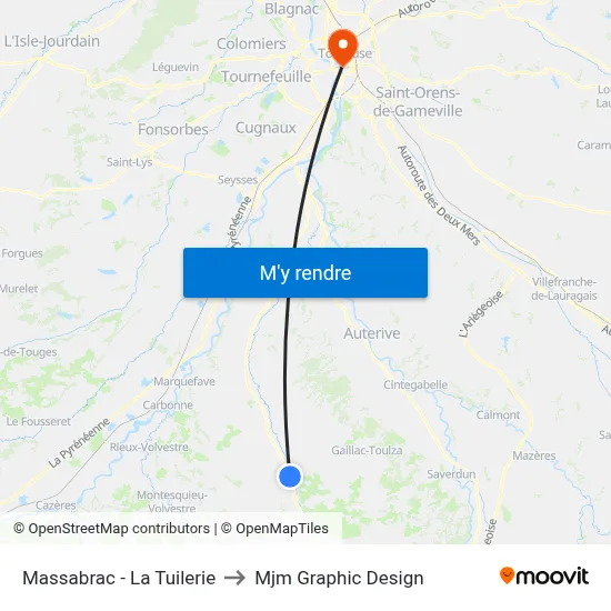 Massabrac - La Tuilerie to Mjm Graphic Design map
