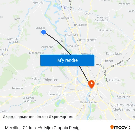 Merville - Cèdres to Mjm Graphic Design map