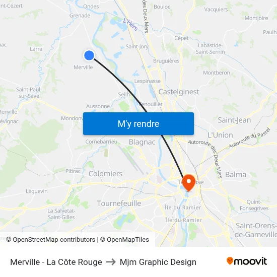Merville - La Côte Rouge to Mjm Graphic Design map