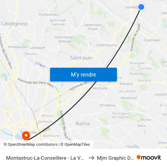 Montastruc-La-Conseillere - La Valade - Lac to Mjm Graphic Design map