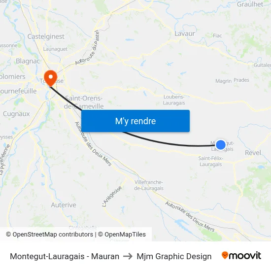 Montegut-Lauragais - Mauran to Mjm Graphic Design map