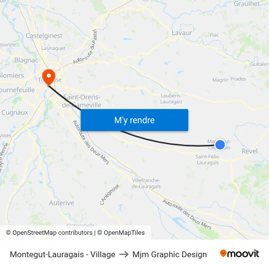 Montegut-Lauragais - Village to Mjm Graphic Design map