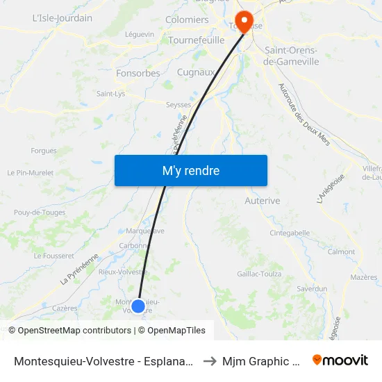Montesquieu-Volvestre - Esplanade Du Nord to Mjm Graphic Design map