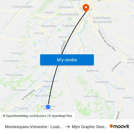 Montesquieu-Volvestre - Loubère to Mjm Graphic Design map