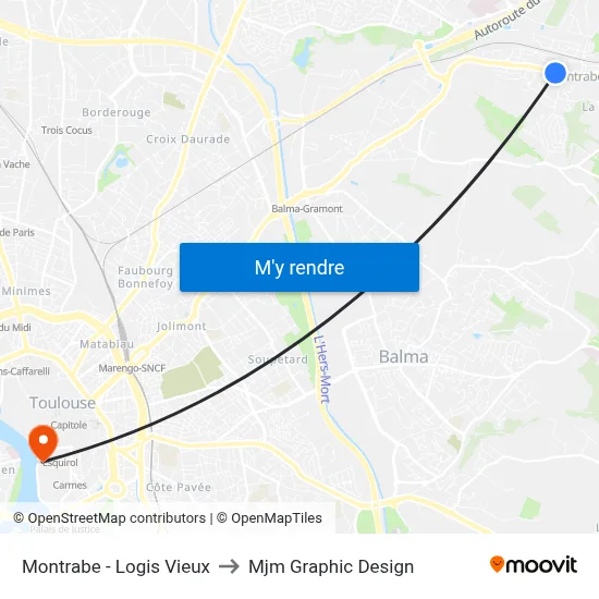 Montrabe - Logis Vieux to Mjm Graphic Design map