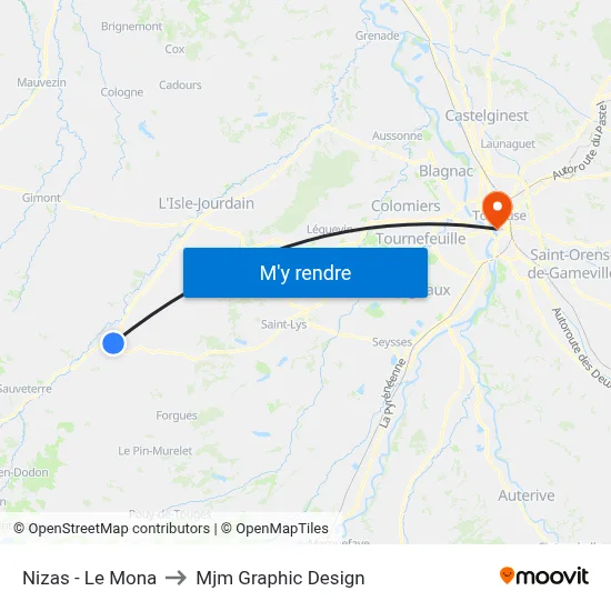 Nizas - Le Mona to Mjm Graphic Design map