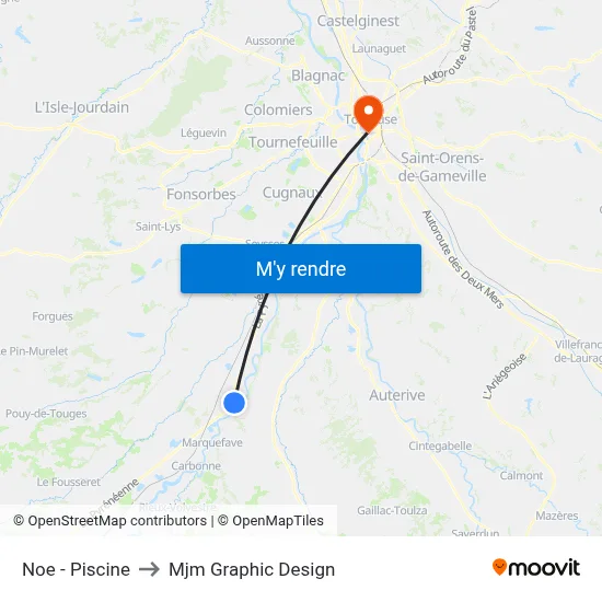 Noe - Piscine to Mjm Graphic Design map