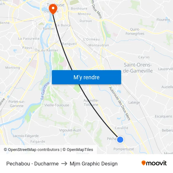 Pechabou - Ducharme to Mjm Graphic Design map