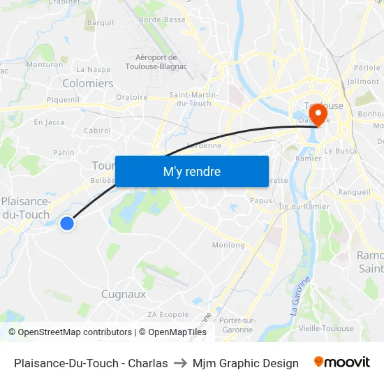 Plaisance-Du-Touch - Charlas to Mjm Graphic Design map