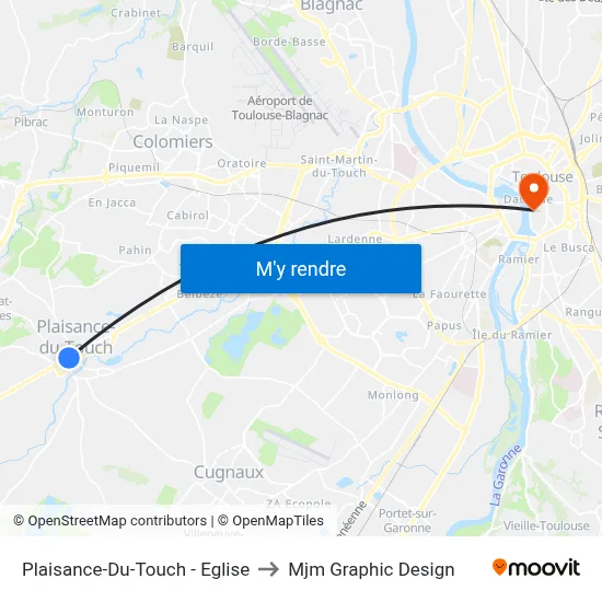 Plaisance-Du-Touch - Eglise to Mjm Graphic Design map