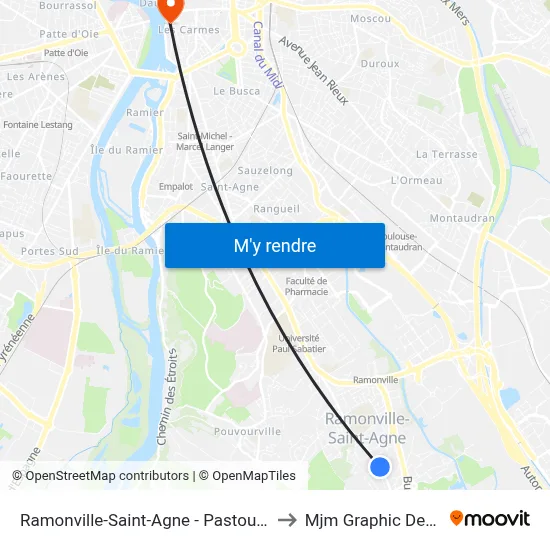 Ramonville-Saint-Agne - Pastourelles to Mjm Graphic Design map