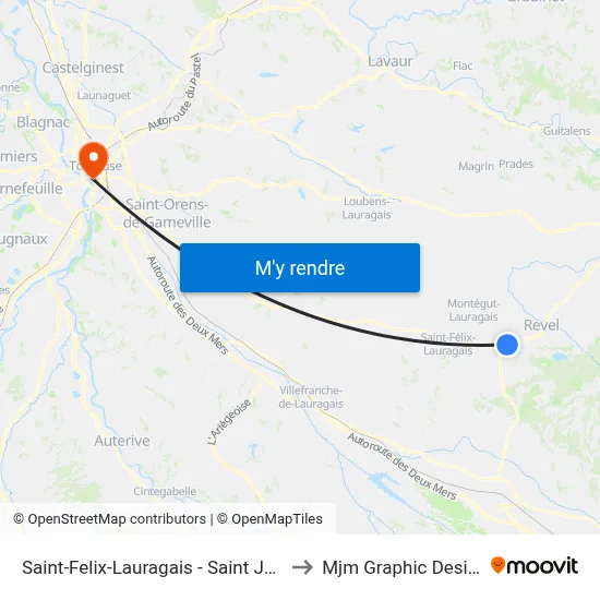 Saint-Felix-Lauragais - Saint Jean to Mjm Graphic Design map