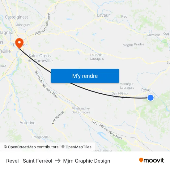 Revel - Saint-Ferréol to Mjm Graphic Design map