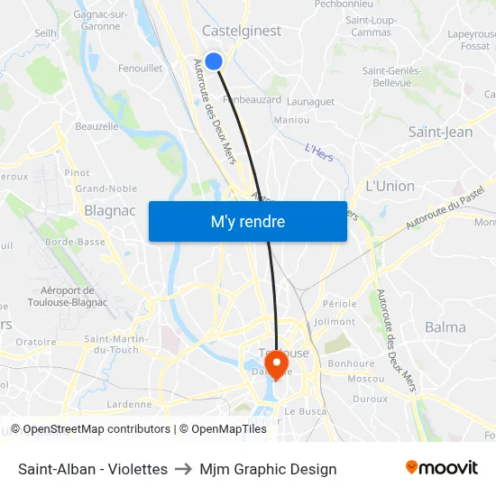 Saint-Alban - Violettes to Mjm Graphic Design map