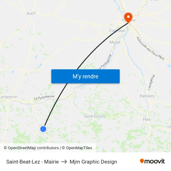 Saint-Beat-Lez - Mairie to Mjm Graphic Design map