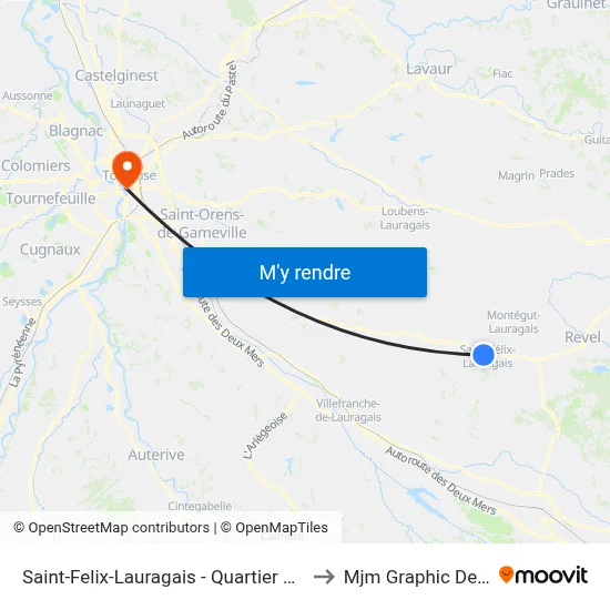 Saint-Felix-Lauragais - Quartier St Roch to Mjm Graphic Design map