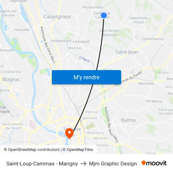 Saint-Loup-Cammas - Marigny to Mjm Graphic Design map