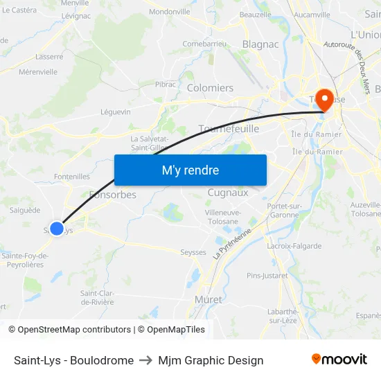 Saint-Lys - Boulodrome to Mjm Graphic Design map