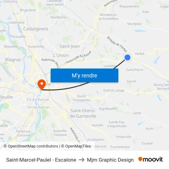 Saint-Marcel-Paulel - Escalone to Mjm Graphic Design map