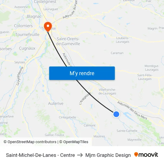 Saint-Michel-De-Lanes - Centre to Mjm Graphic Design map