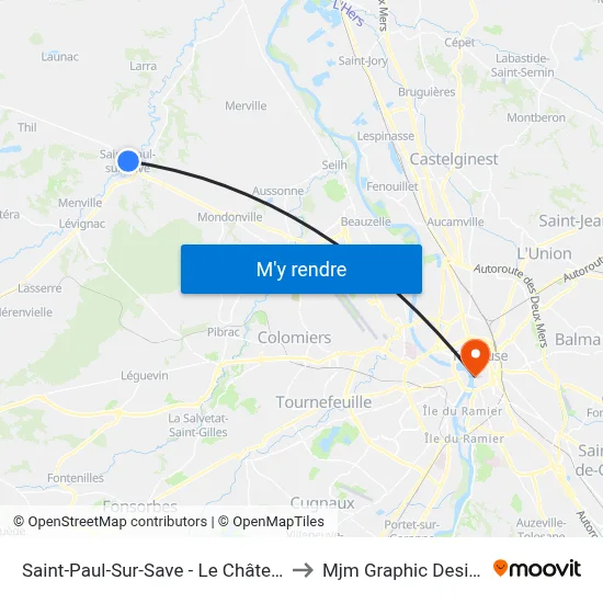 Saint-Paul-Sur-Save - Le Château to Mjm Graphic Design map