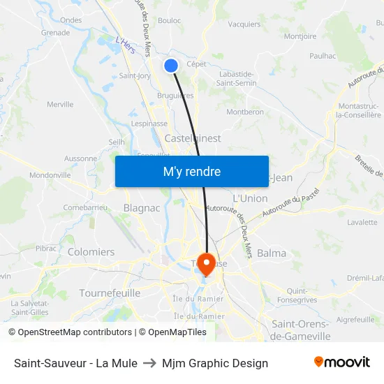 Saint-Sauveur - La Mule to Mjm Graphic Design map
