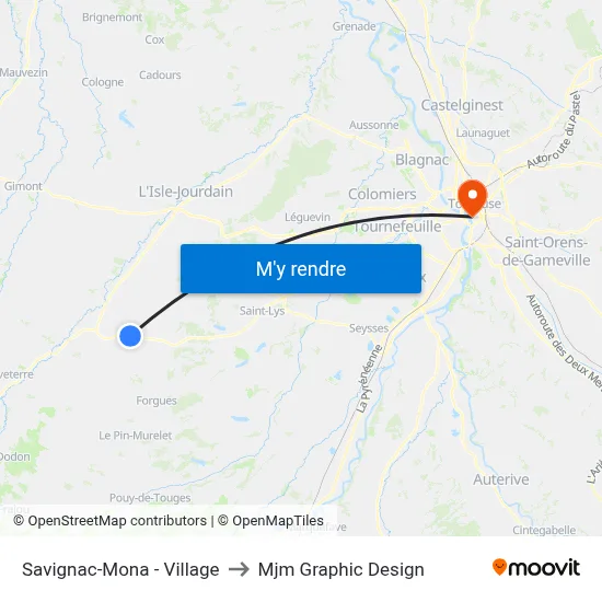 Savignac-Mona - Village to Mjm Graphic Design map