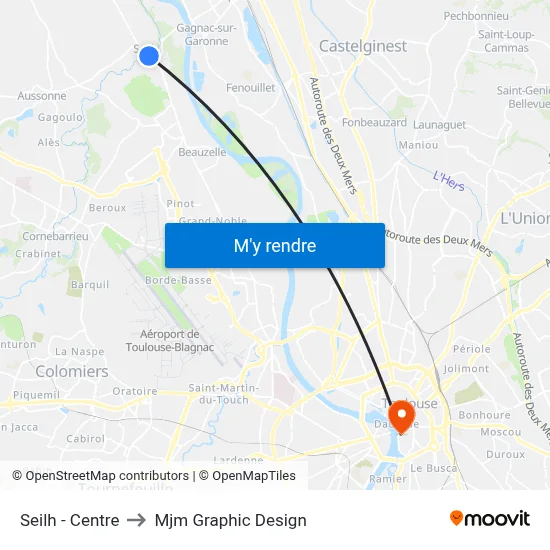 Seilh - Centre to Mjm Graphic Design map