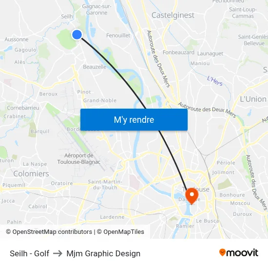 Seilh - Golf to Mjm Graphic Design map