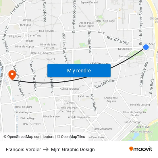 François Verdier to Mjm Graphic Design map