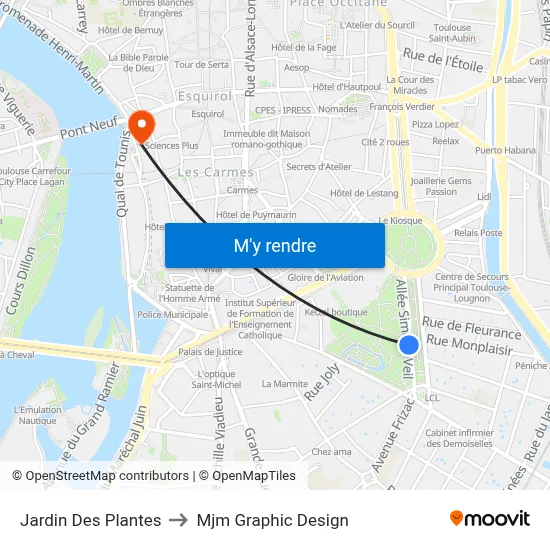 Jardin Des Plantes to Mjm Graphic Design map