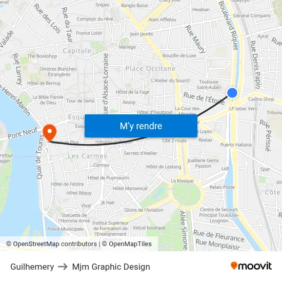 Guilhemery to Mjm Graphic Design map