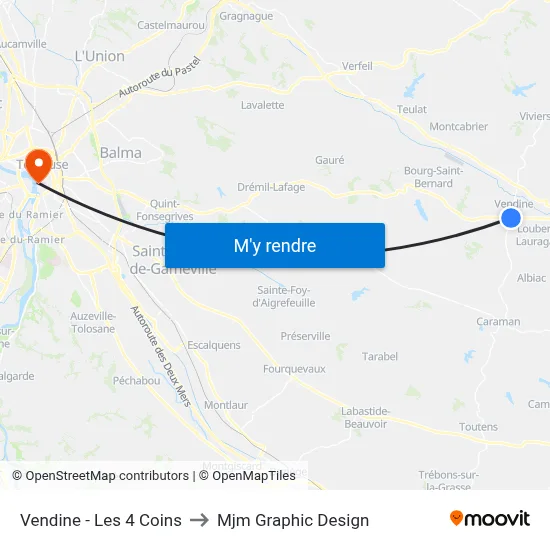 Vendine - Les 4 Coins to Mjm Graphic Design map