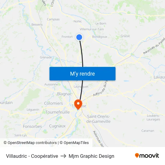 Villaudric - Coopérative to Mjm Graphic Design map