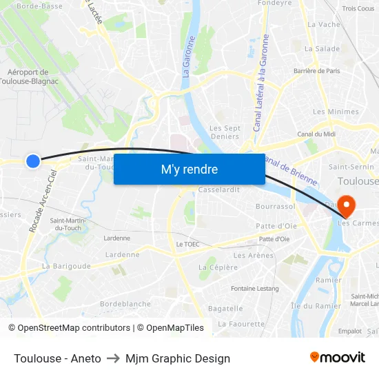 Toulouse - Aneto to Mjm Graphic Design map