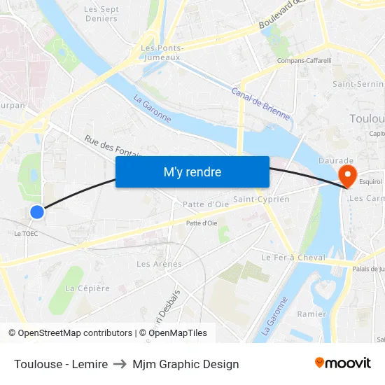 Toulouse - Lemire to Mjm Graphic Design map