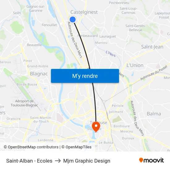 Saint-Alban - Ecoles to Mjm Graphic Design map