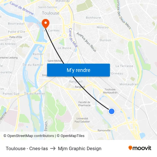 Toulouse - Cnes-Ias to Mjm Graphic Design map
