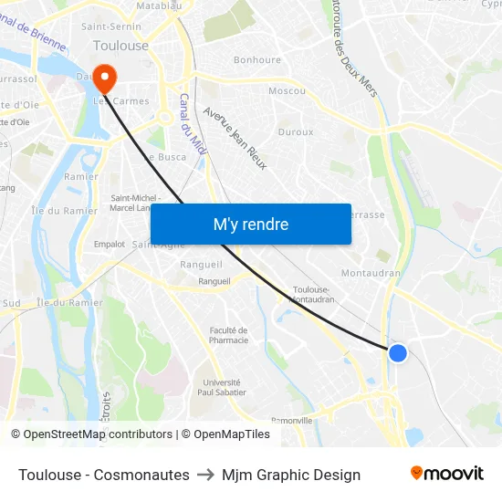 Toulouse - Cosmonautes to Mjm Graphic Design map