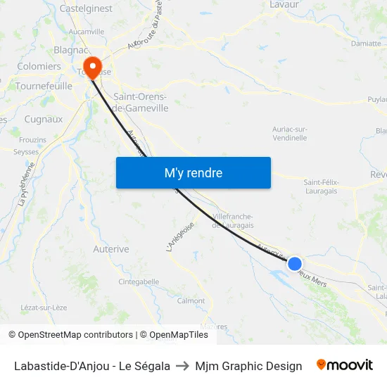 Labastide-D'Anjou - Le Ségala to Mjm Graphic Design map