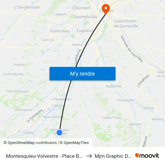 Montesquieu-Volvestre - Place Brindejonc to Mjm Graphic Design map